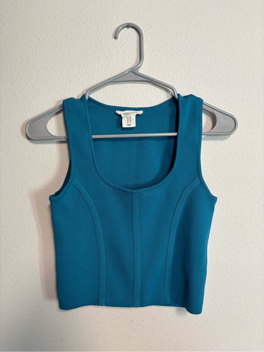 Tailored Sleeveless Crop Top in Teal